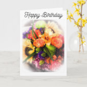 紅葉誕生日 カード (黄色い花)