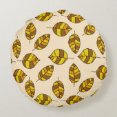 紅葉調整可能な黄色の葉のパターン ラウンドクッション (裏面)