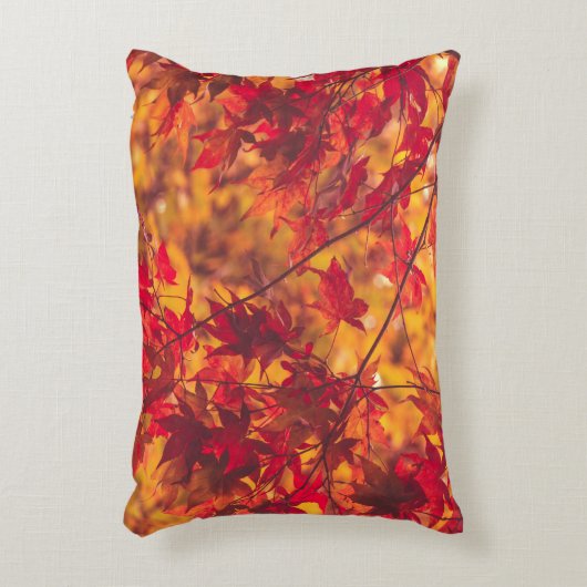 紅葉赤とオレンジ アクセントクッション (正面(垂直))