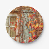 紅葉赤黄アンティーク国 ペーパープレート (正面)
