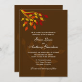 紅葉金ゴールドオレンジ赤 招待状 (正面/裏面)