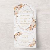 紅葉金ゴールドフローラジオメト結婚リ オールインワン招待状 (内側)