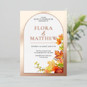 紅葉金ゴールドボホクラシック |モダン結婚s 箔招待状 (立ち正面)