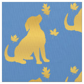 紅葉間のゴールデン・リトリーバー ファブリック (クローズアップ)