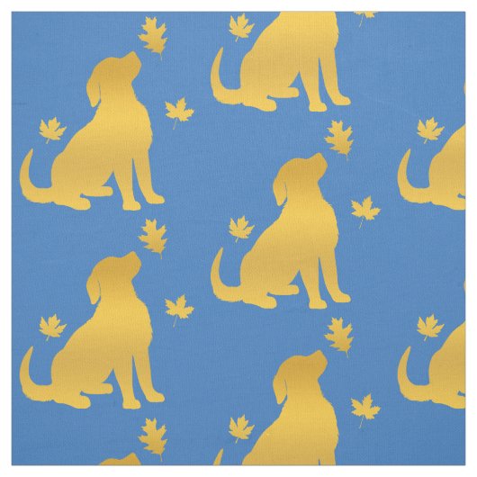 紅葉間のゴールデン・リトリーバー ファブリック (見本)
