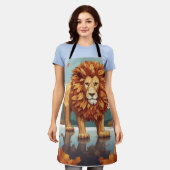 紅葉雄ライオン エプロン (着用した状態)