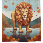 紅葉雄ライオン シャワーカーテン (正面)