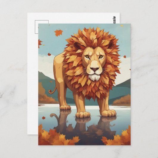 紅葉雄ライオン ポストカード (正面/裏面)