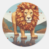 紅葉雄ライオン ラウンドシール (正面)