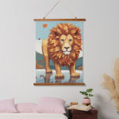 紅葉雄ライオン 吊り下げ型タペストリー (寝室)