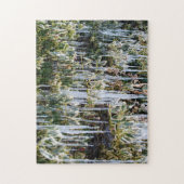 紅葉霜の降りたの美しい枝,つららの葉 ジグソーパズル (縦)