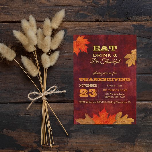 紅葉食べドリンクと感謝の招待状 招待状