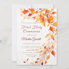 紅葉黄と赤の最初の聖餐式 招待状
