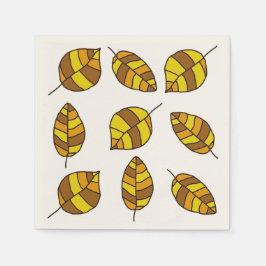 紅葉黄色の葉のパターン（任意の色） スタンダードカクテルナプキン