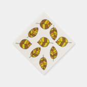 紅葉黄色の葉のパターン（任意の色） スタンダードカクテルナプキン (角)