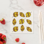 紅葉黄色の葉のパターン（任意の色） スタンダードカクテルナプキン (インサイチュ)