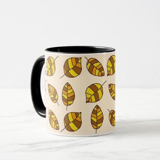 紅葉黄色の葉のパターン(任意の色) マグカップ (正面左)
