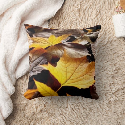 紅葉黄褐色の美しいクラシックアート クッション (ブランケット)