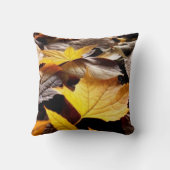 紅葉黄褐色の美しいクラシックアート クッション (裏面)