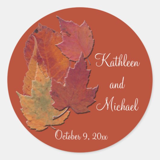 紅葉1.5インチ直径円形ステッカー ラウンドシール (正面)