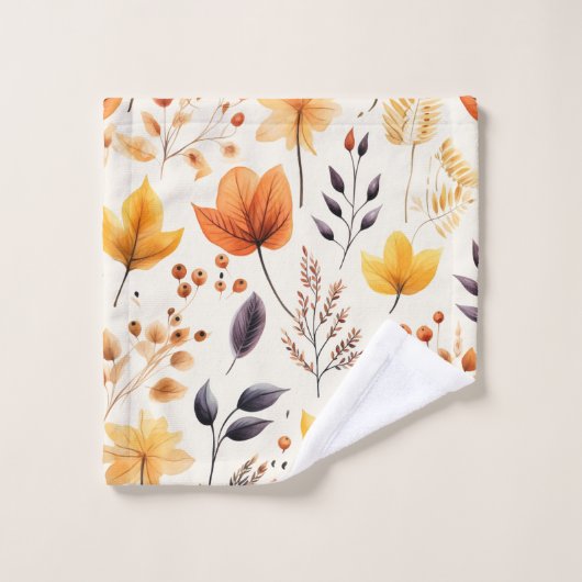 紅葉2 - バスタオルセット (ウォッシュタオル)