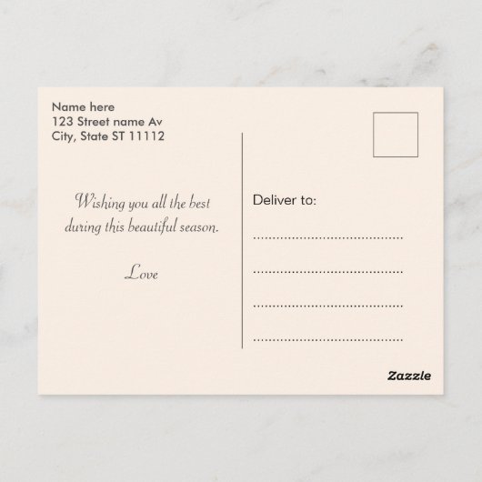 紅葉&かわいい小妖精や小人感謝祭はがき ポストカード (裏面)