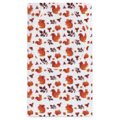 紅葉、どんぐり、リスのパターン スモールペーパーバッグ (裏面)