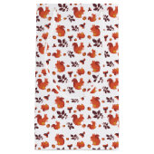 紅葉、どんぐり、リスのパターン スモールペーパーバッグ (正面)