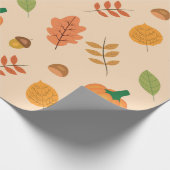 紅葉、どんぐり、栗、かぼちゃ ラッピングペーパー (角)