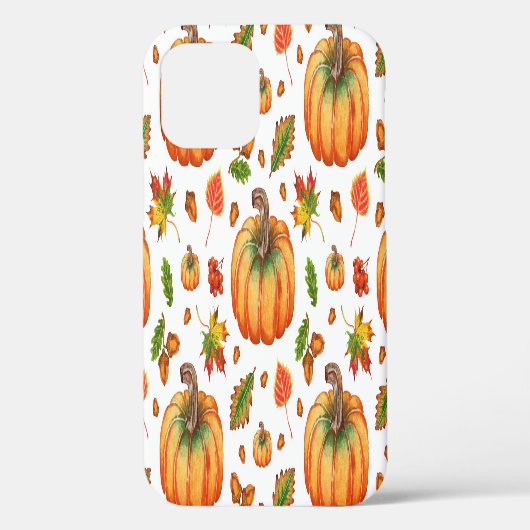 紅葉、どんぐり:水彩模様。 Case-Mate iPhoneケース (裏面)
