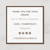 紅葉&どんぐん秋サンキューブラウンフレーム スクエア名刺 (裏面)