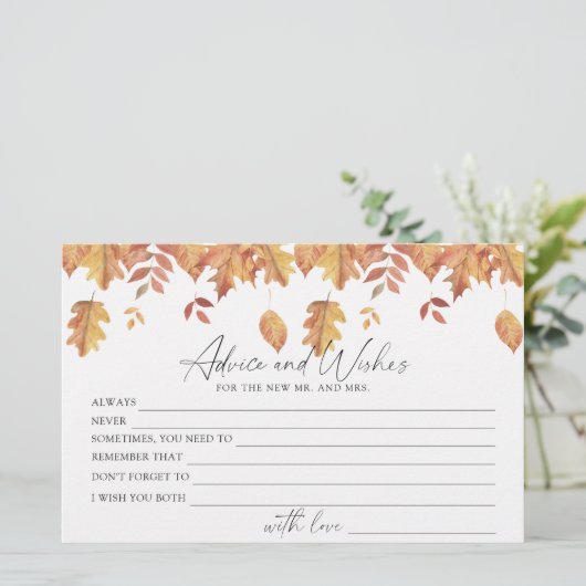 紅葉-アドバイスとウィッシュブライダルシャワー 便箋 (スタンド正面)
