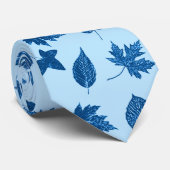 紅葉-インディゴおよび淡いブルー ネクタイ (ロール)