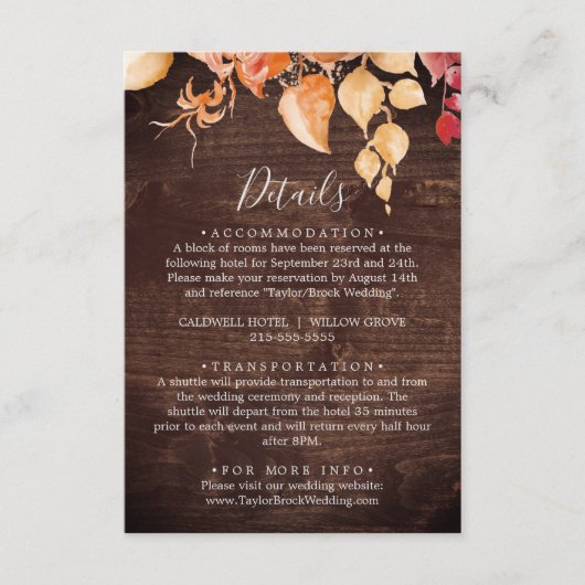 紅葉 |ウッド素朴詳細エンクロージャカード エンクロージャーカード (正面)