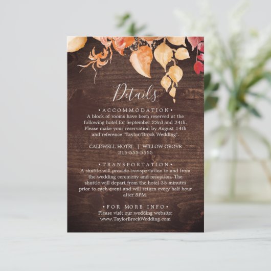 紅葉 |ウッド素朴詳細エンクロージャカード エンクロージャーカード (スタンド正面)