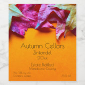 紅葉（オレンジ） ワインラベル (シングルラベル)