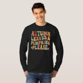紅葉&カボチャお願いおもしろい秋シーズン Tシャツ (正面フル)
