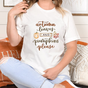 紅葉&カボチャお願い秋Tシャツ Tシャツ