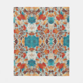 紅葉、カボチャは様々なデザインで息を切った フリースブランケット (正面)