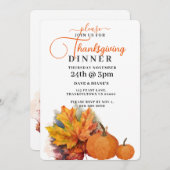 紅葉&カボチャ感謝祭 招待状 (正面/裏面)