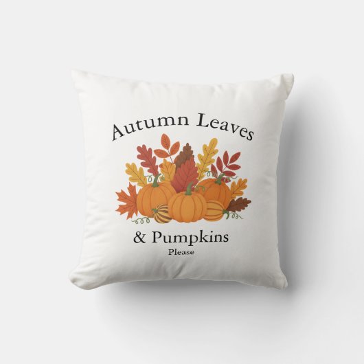 紅葉&カボチャ – ファームハウス秋アクセント クッション (正面)