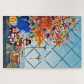 紅葉、カボチャ、感謝祭ネスティングドール ジグソーパズル (横)