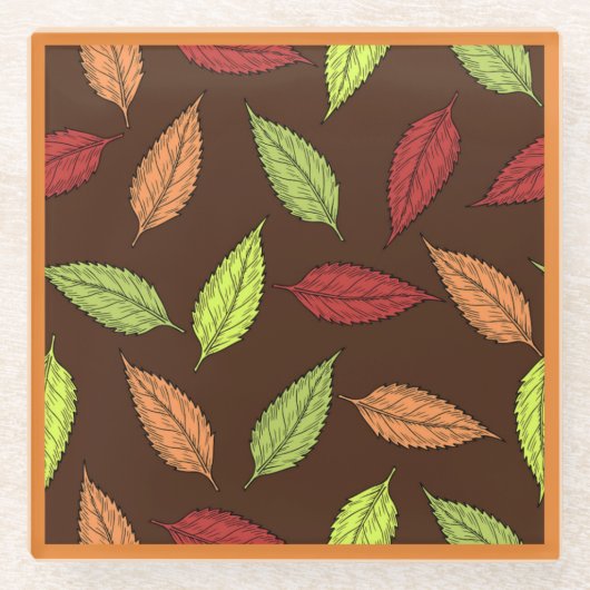 紅葉 ガラスコースター (正面)