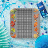 紅葉&ギンガム紙プレート ペーパープレート (パーティー)