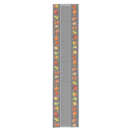 紅葉&ギンガム ショートテーブルランナー (正面)