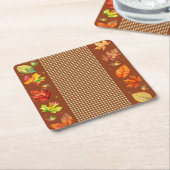 紅葉&ギンガム スクエアペーパーコースター (アングル)