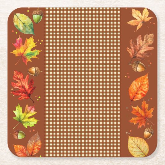 紅葉&ギンガム スクエアペーパーコースター (正面)