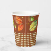 紅葉&ギンガム 紙コップ (右)