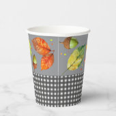 紅葉&ギンガム 紙コップ (右)