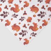 紅葉、コーンとリスのパターン 薄葉紙 (詳細)